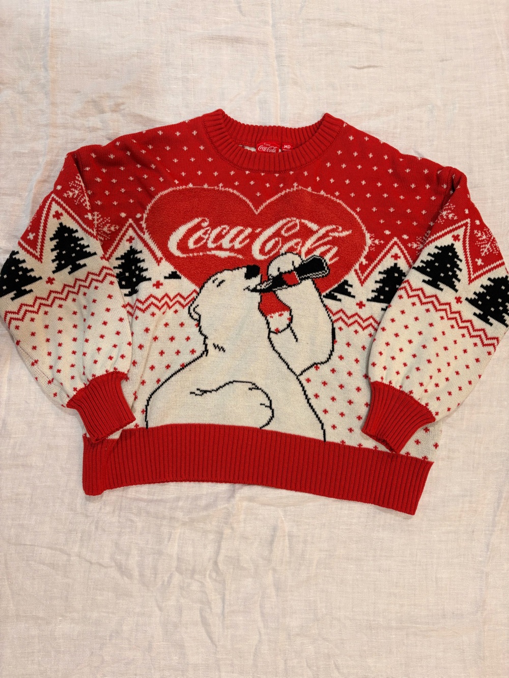 Coca-Cola Red & White Polar Bear Holiday Sweater  medium